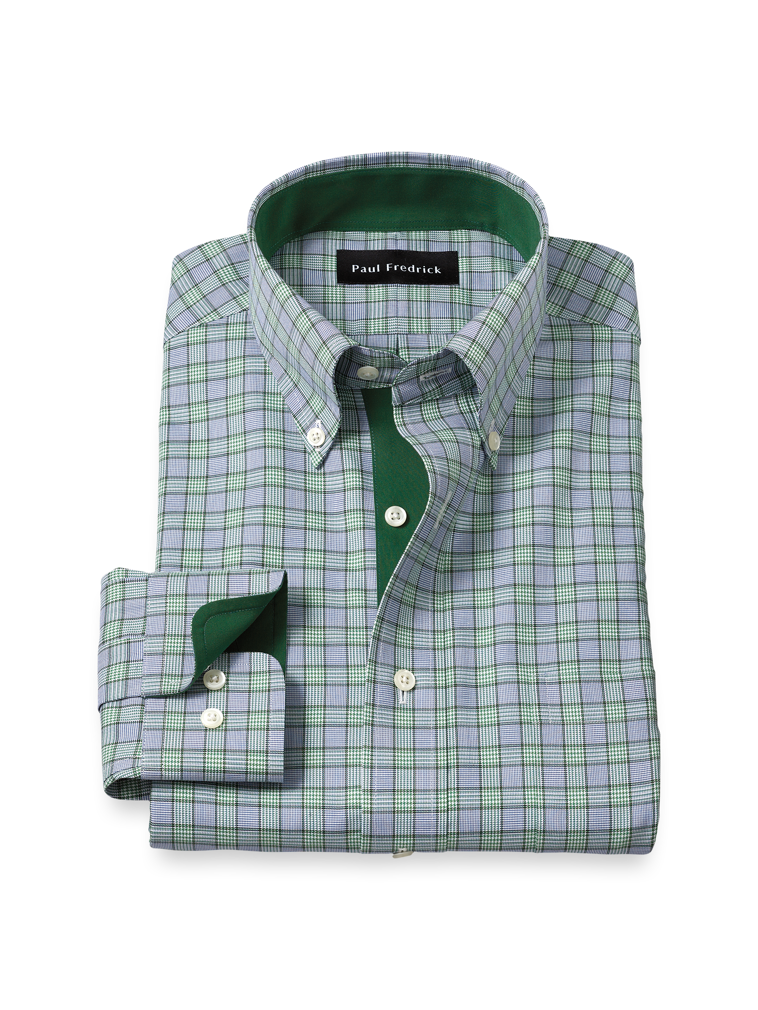 slim fit dress slacks Men's Green Blue Brushed Cotton Check Slim Fit Casual Shirt
