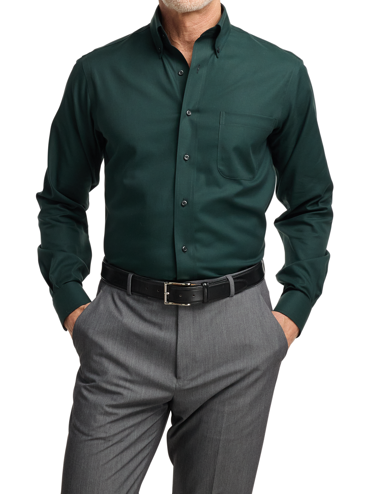 green emerald velvet dress Dark Green Casual Shirt – Garderobe Clothing USA main image 0