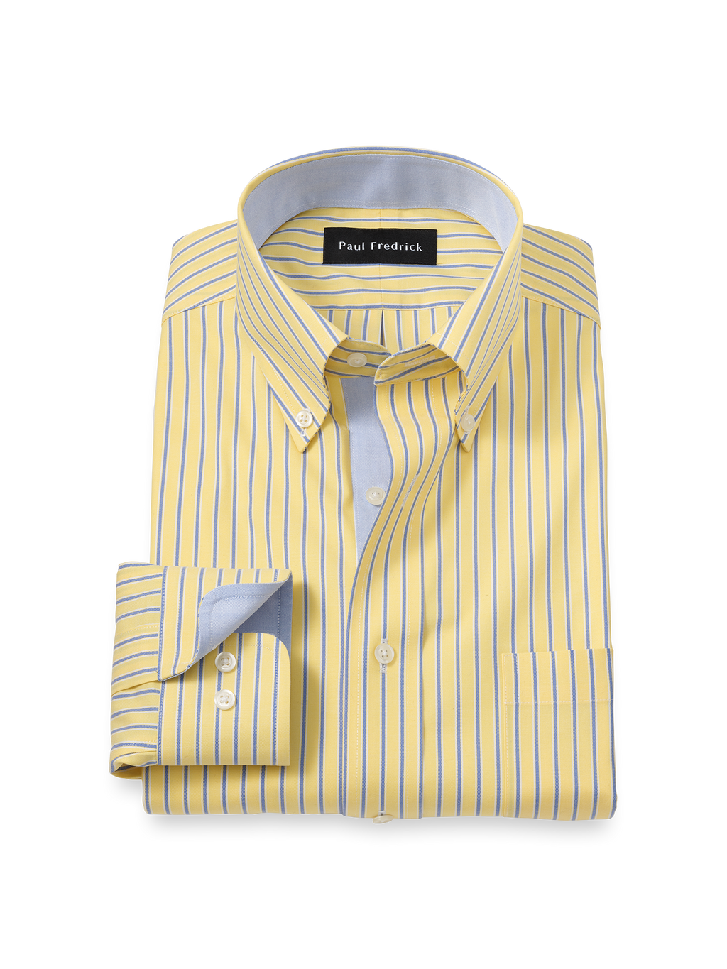 Yellow Button Down Collar Dress Shirts