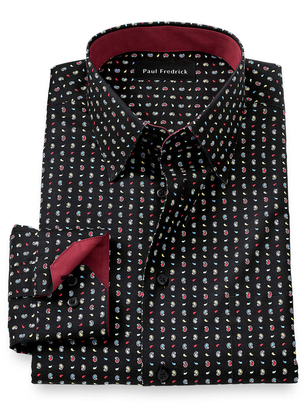 Men's Black Paisley Dress Shirts Paul Fredrick Men's Black Paisley Dress Shirts Paul Fredrick