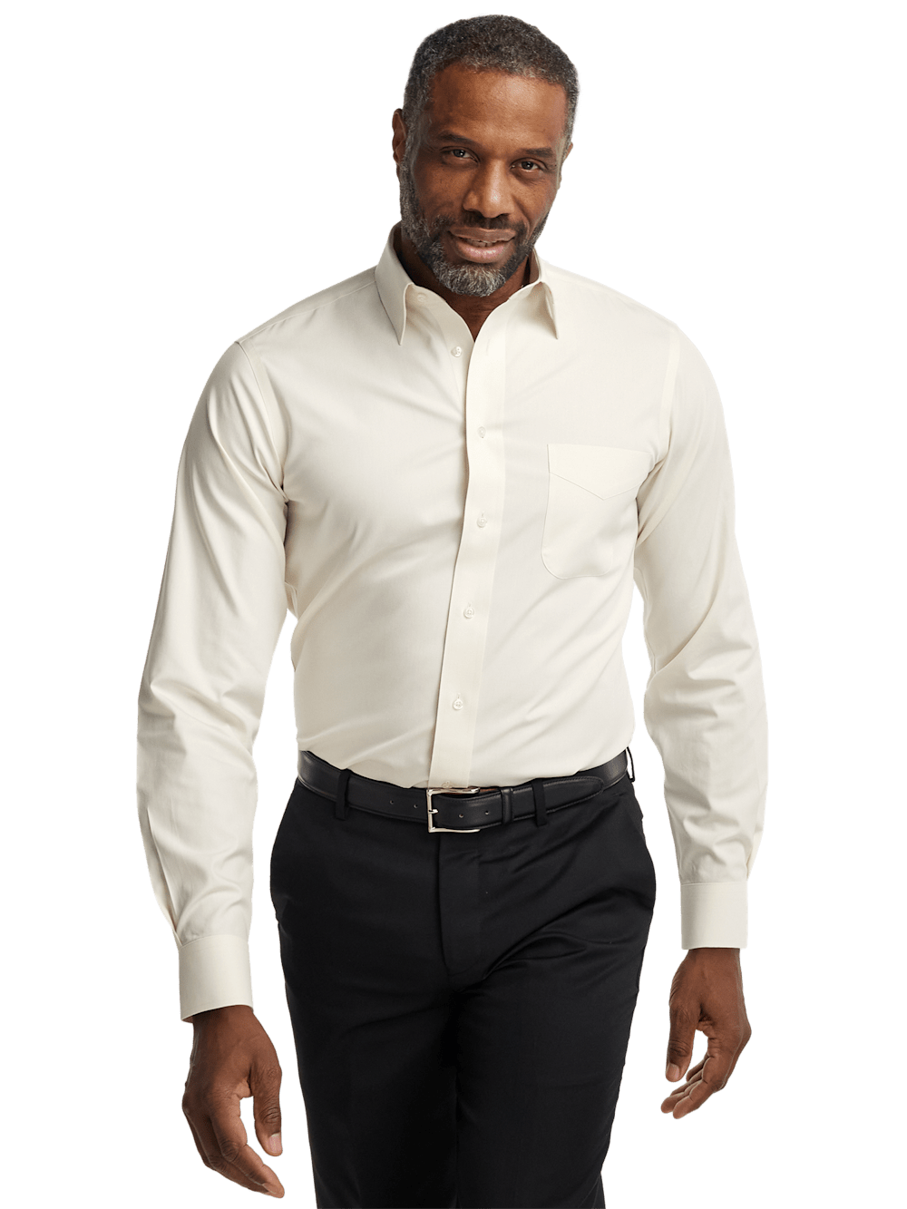 Alternate Shot of Men's Ecru Solid Shirts No Trim Detail