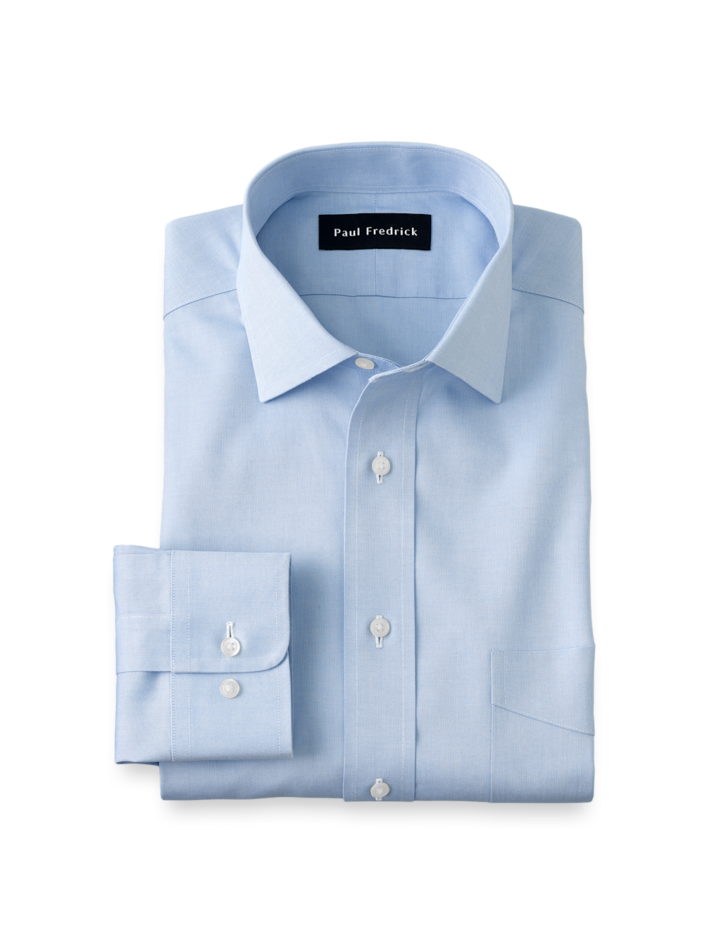 Non-iron Cotton 80's Two-ply Pinpoint Windsor Collar, Button Cuff
