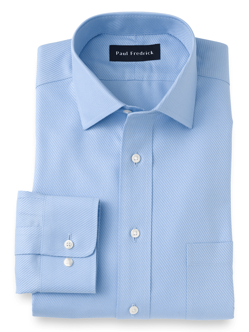 Product Image of Non-iron Cotton Twill Spread Collar Dress Shirt-Blue