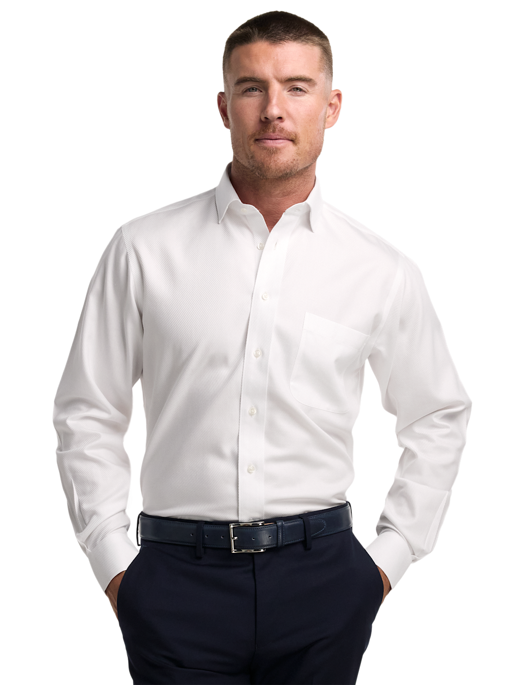 Alternate Image of Non-iron Cotton Twill Spread Collar Dress Shirt-1