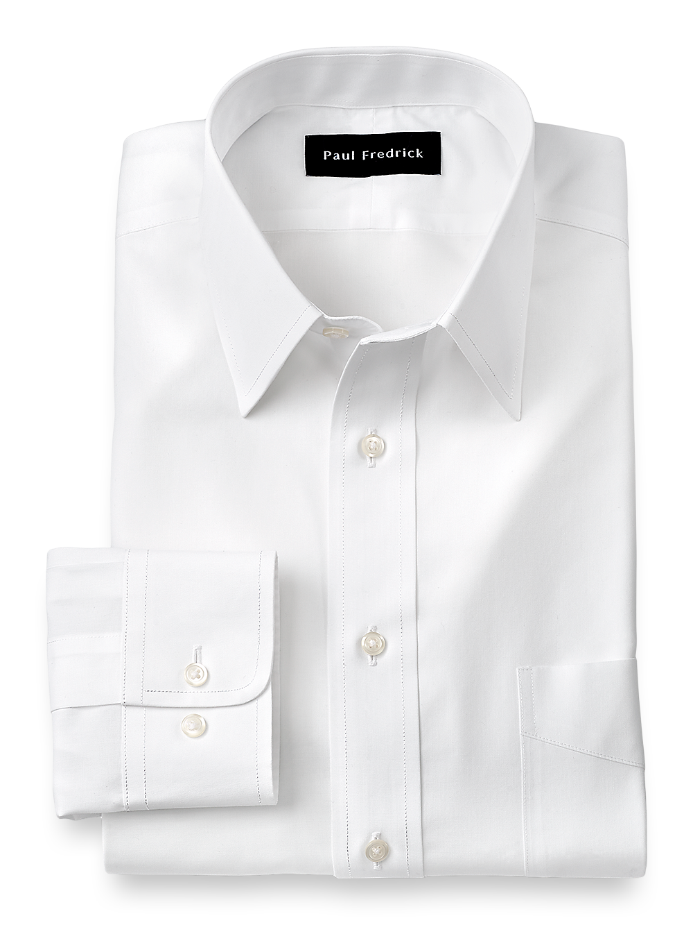 Product Image of Supima Non-iron Cotton Solid Color Straight Collar Dress Shirt-White