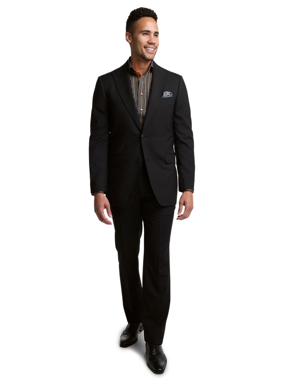 Alternate Image of Wool Stretch Bengaline Single Breasted Peak Lapel Suit-1