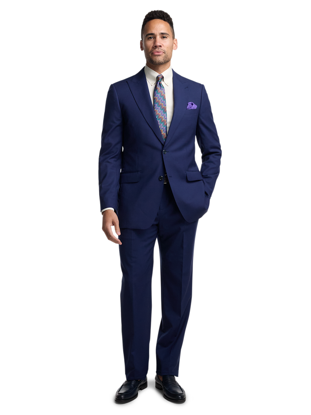 Alternate Image of Wool Stretch Bengaline Single Breasted Peak Lapel Suit-1