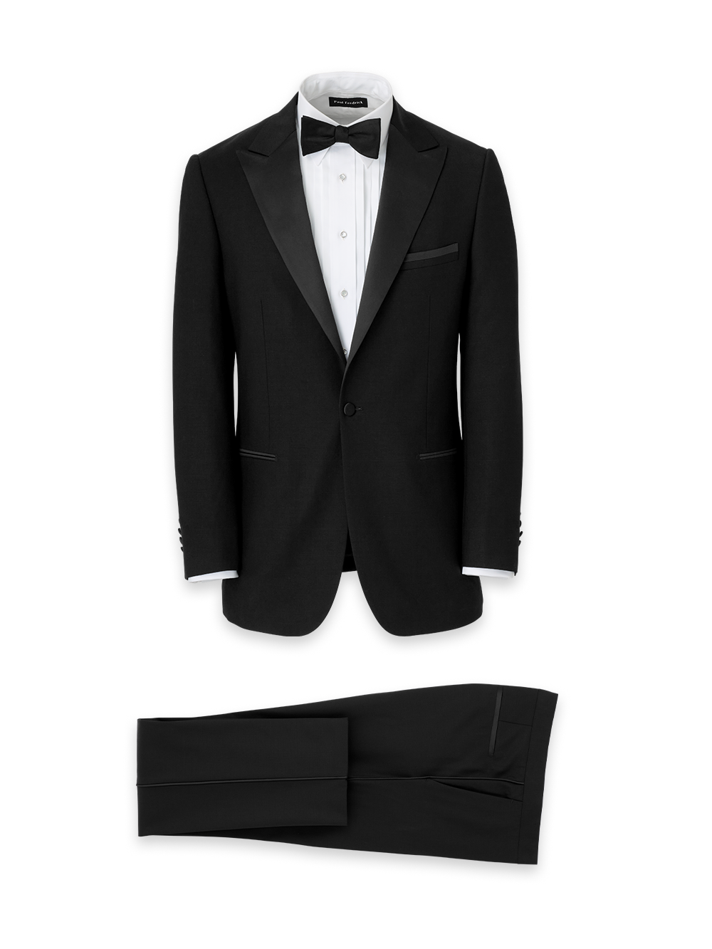 Wool Stretch Peak Lapel Tuxedo Black – Paul Fredrick