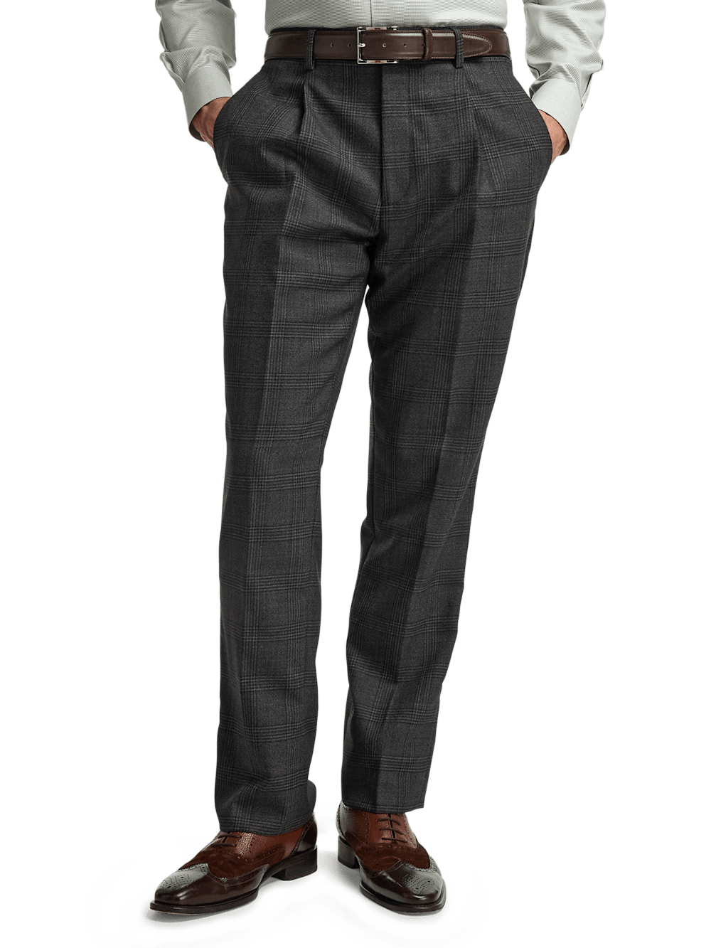 Alternate Image of Wool Plaid Double Breasted Peak Lapel Suit-7