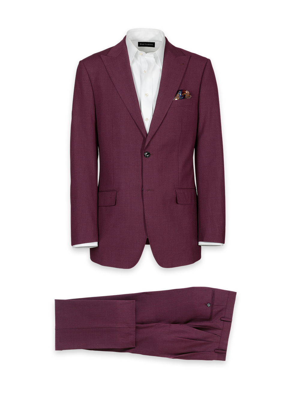 Product Image of Wool Stretch Bengaline Single Breasted Peak Lapel Suit-0