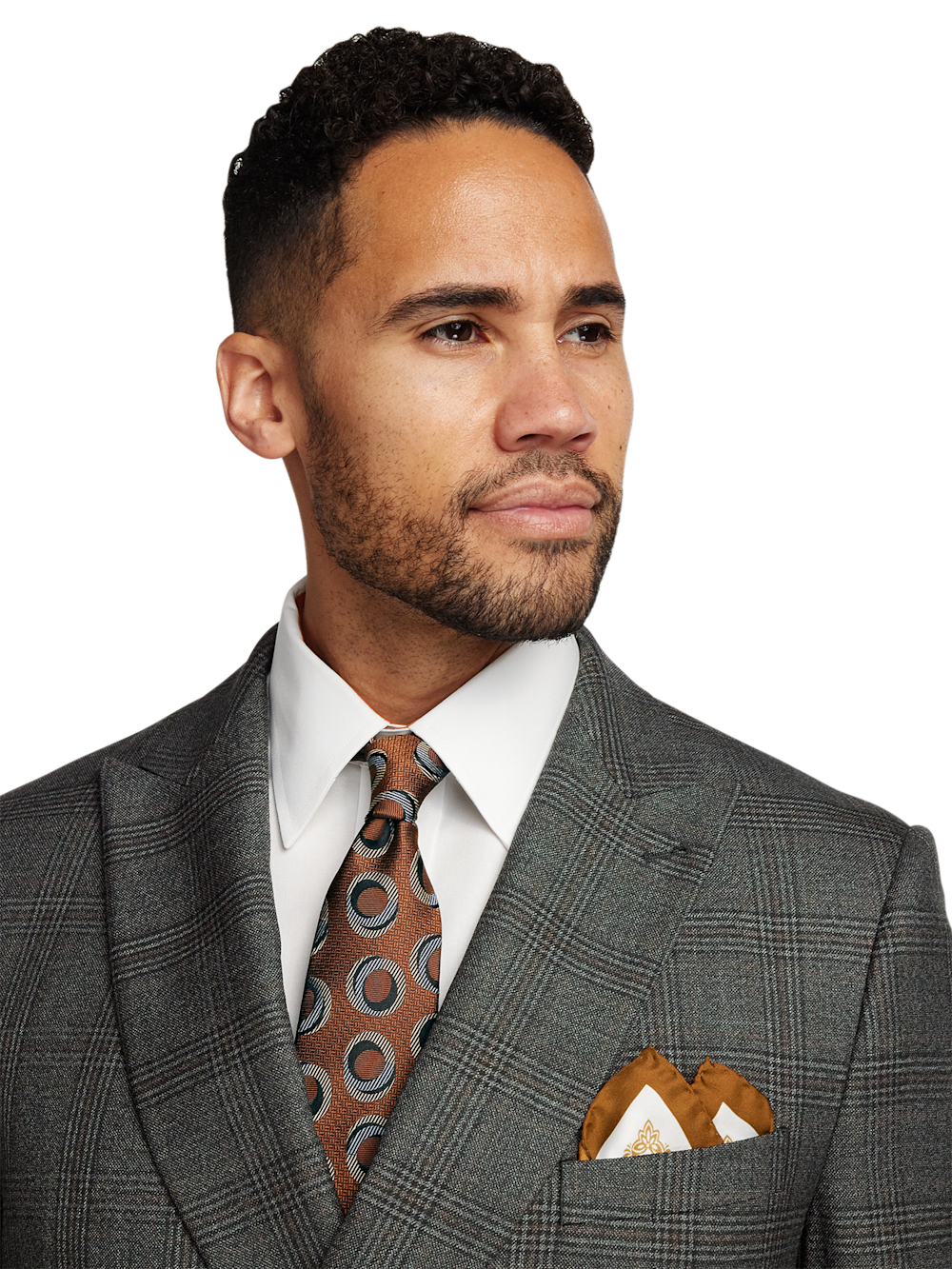 Alternate Image of Wool Plaid Double Breasted Peak Lapel Suit-2