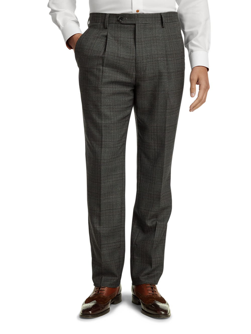 Alternate Image of Wool Plaid Double Breasted Peak Lapel Suit-7