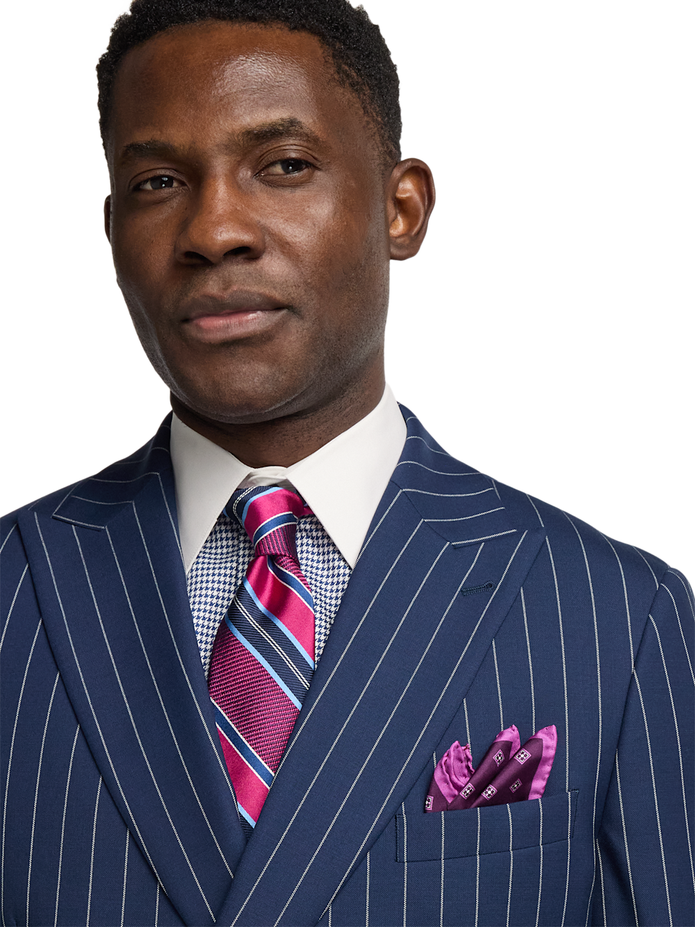 Alternate Image of Wool Stretch Stripe Double Breasted Peak Lapel Suit-2