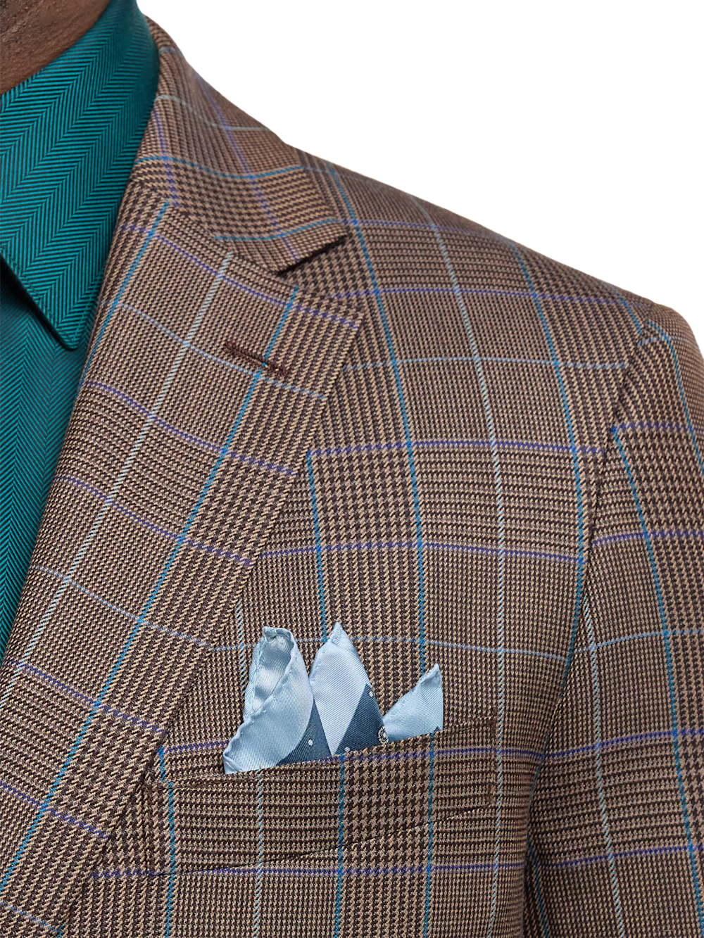Alternate Image of Wool Blend Plaid Single Breasted Notch Lapel Suit-5