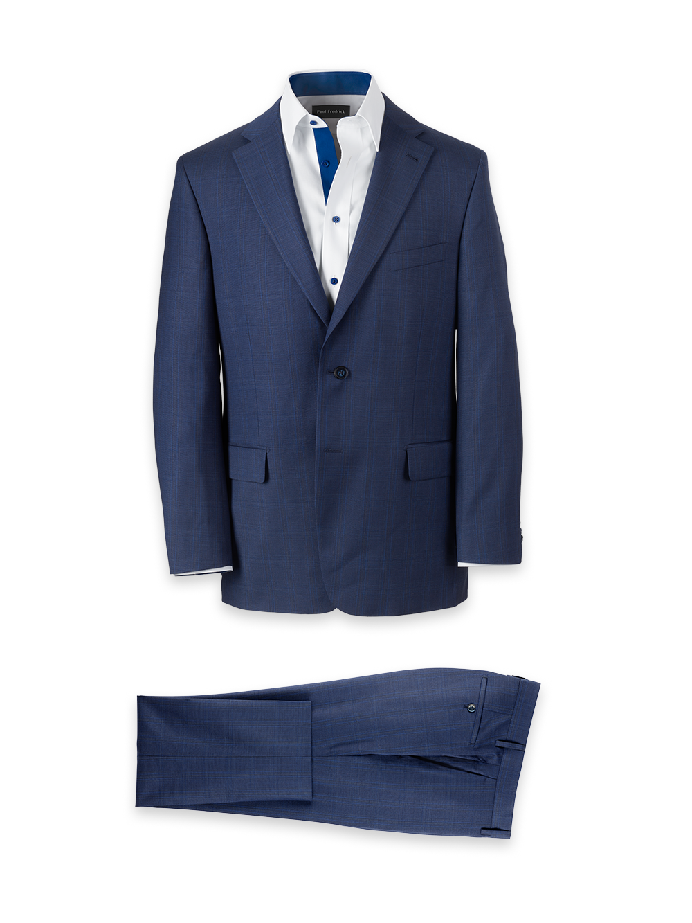 Product Image of Wool Blend Plaid Single Breasted Notch Lapel Suit-0