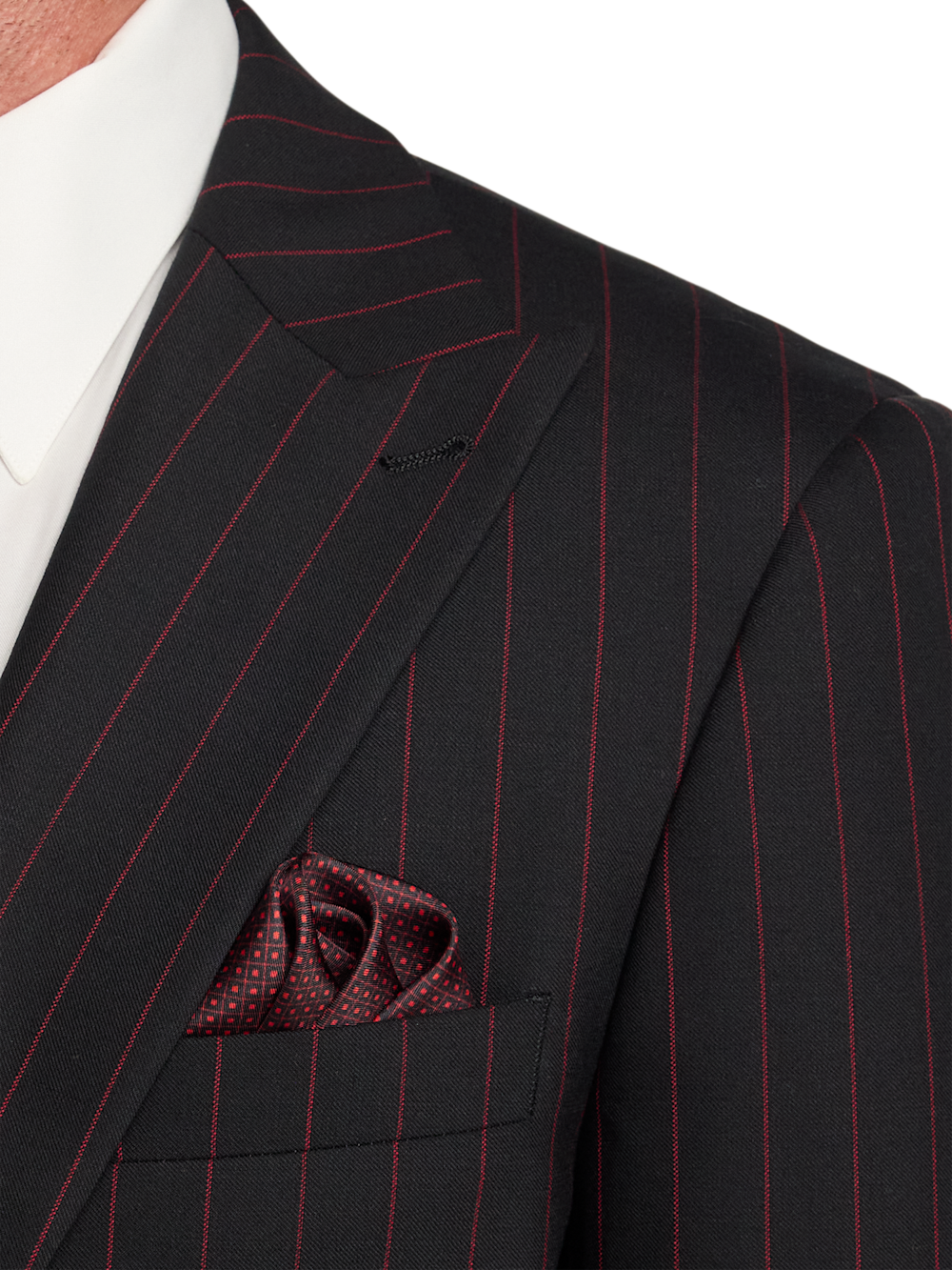 Alternate Image of Wool Stretch Stripe Single Breasted Peak Lapel Suit-5