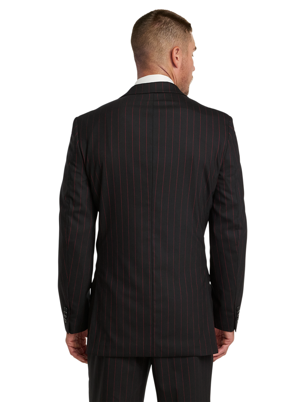 Alternate Image of Wool Stretch Stripe Single Breasted Peak Lapel Suit-6
