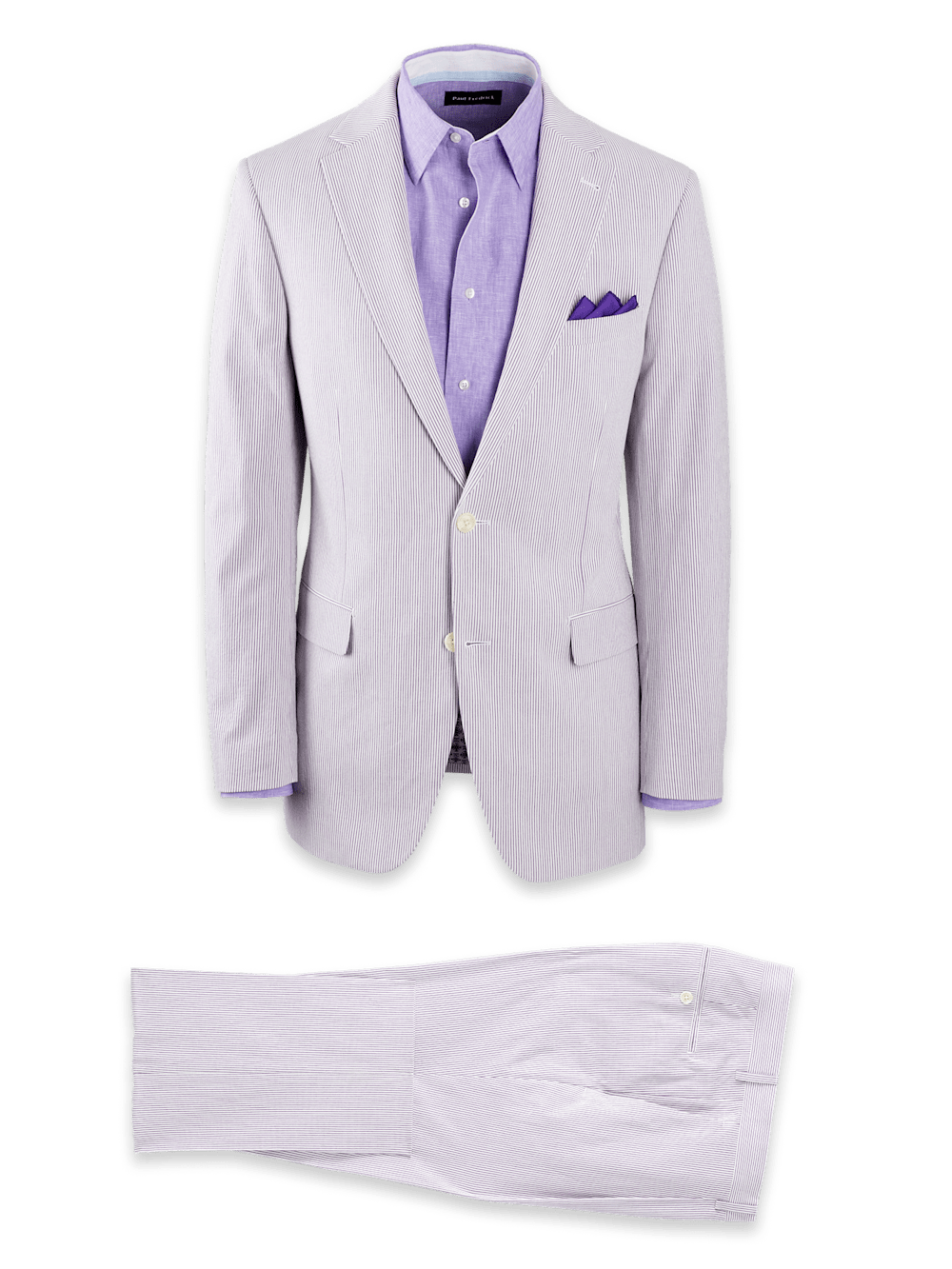 Product Image of Cotton Stretch Stripe Seersucker Notch Lapel Suit-0