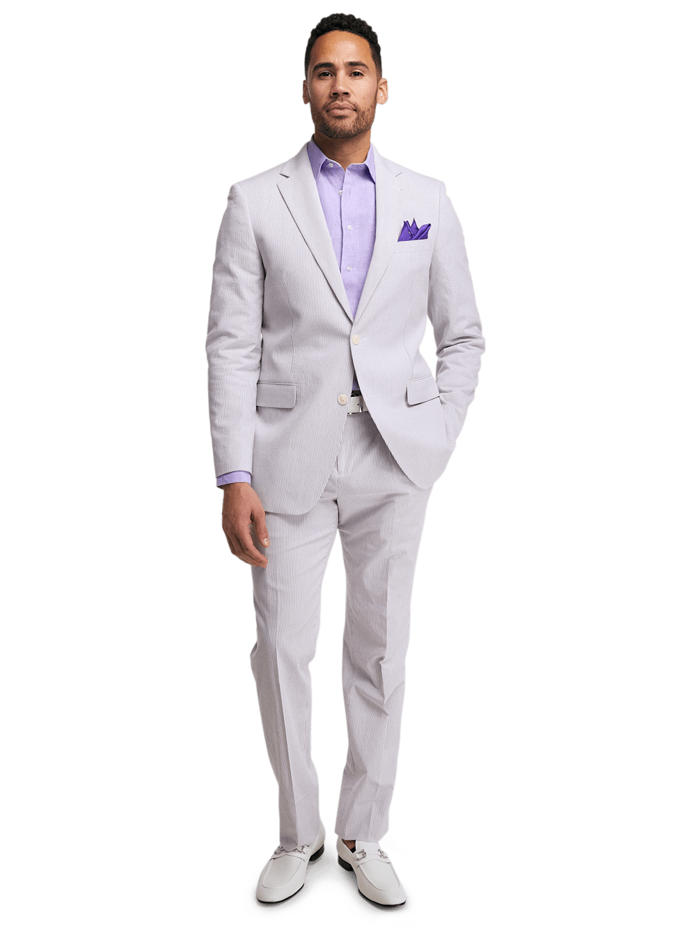 Alternate Image of Cotton Stretch Stripe Seersucker Notch Lapel Suit-1
