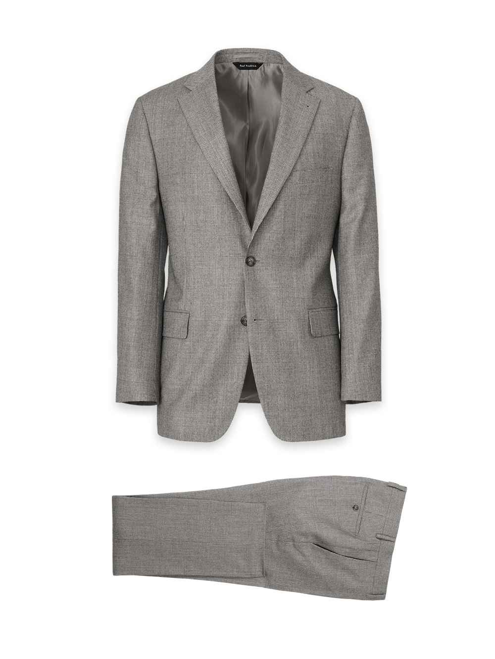 Product Image of Black/white Wool Glen Plaid Single Breasted Notch Lapel Suit-0