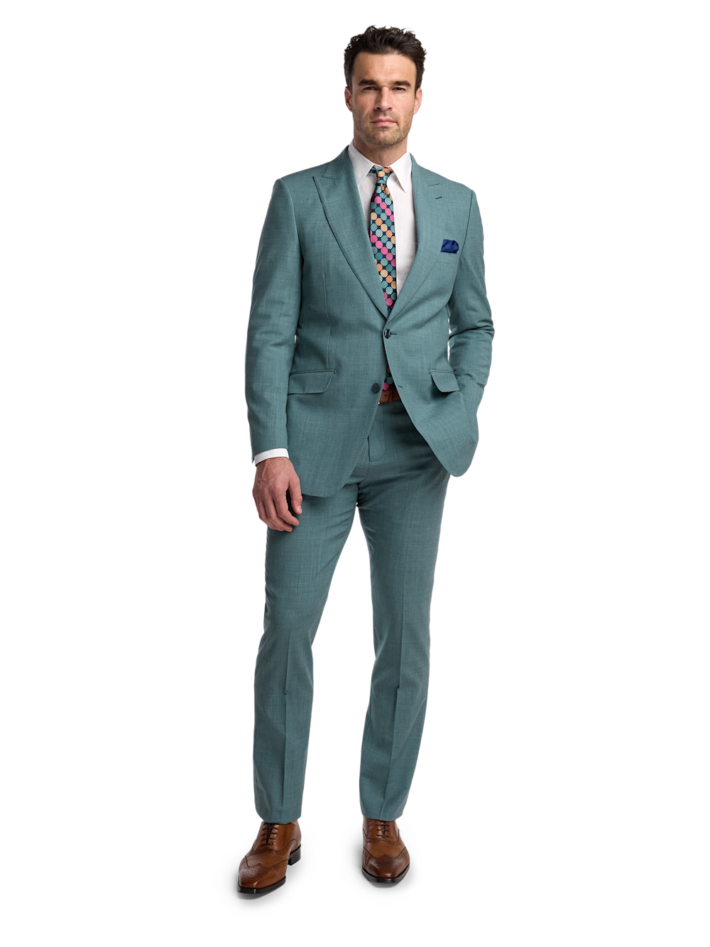 Alternate Image of Wool Blend Single Breasted Peak Lapel Suit-1