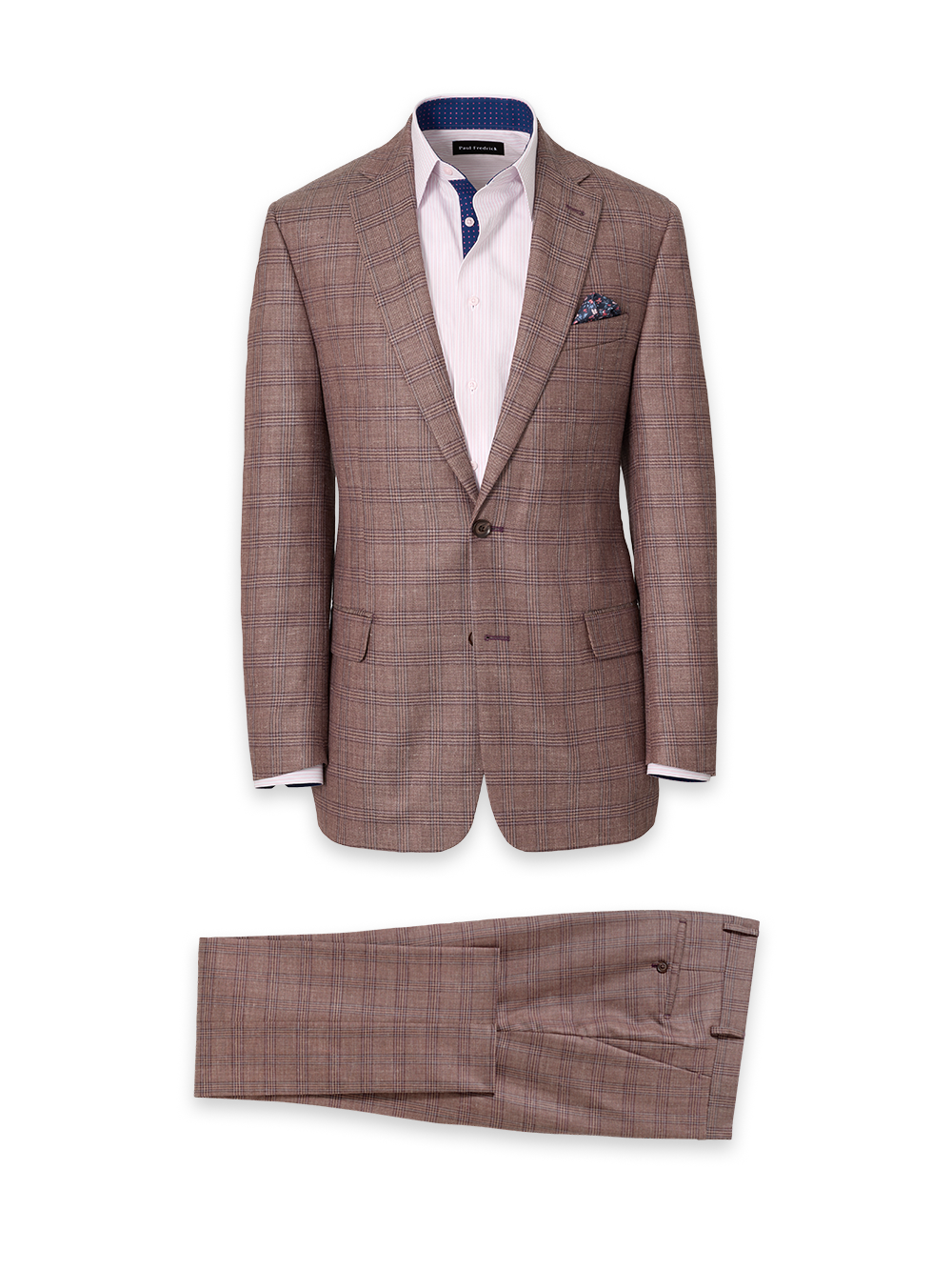 Product Image of Plaid Wool Blend Single Breasted Notch Lapel Suit-0