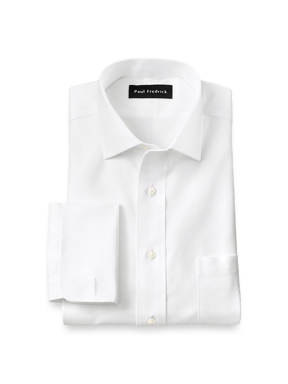 Non-Iron Cotton Twill Spread Collar French Cuff Dress Shirt