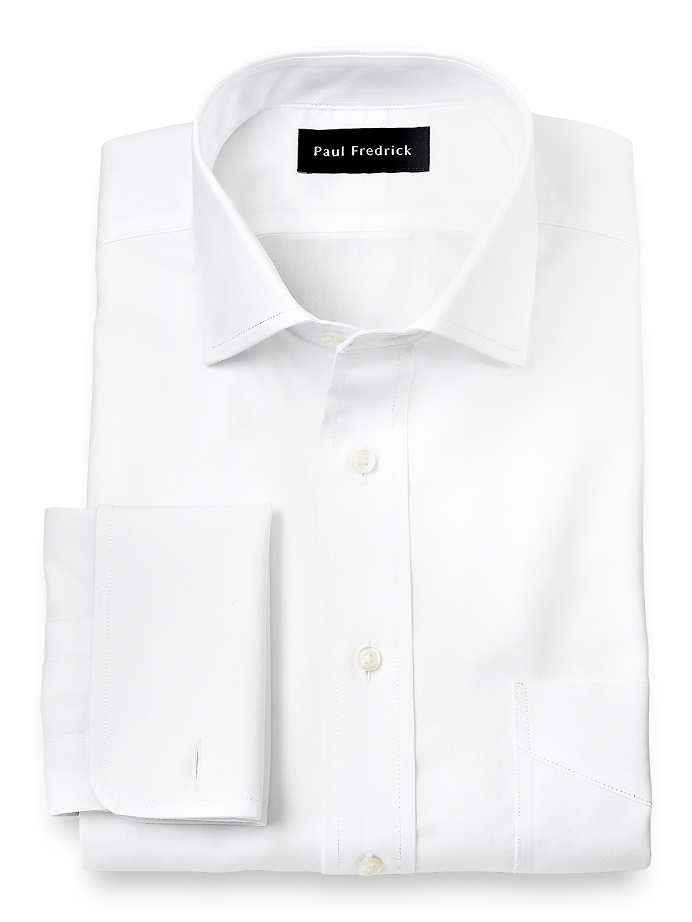 Impeccable Non-Iron Cotton Pinpoint Spread Collar French Cuff 