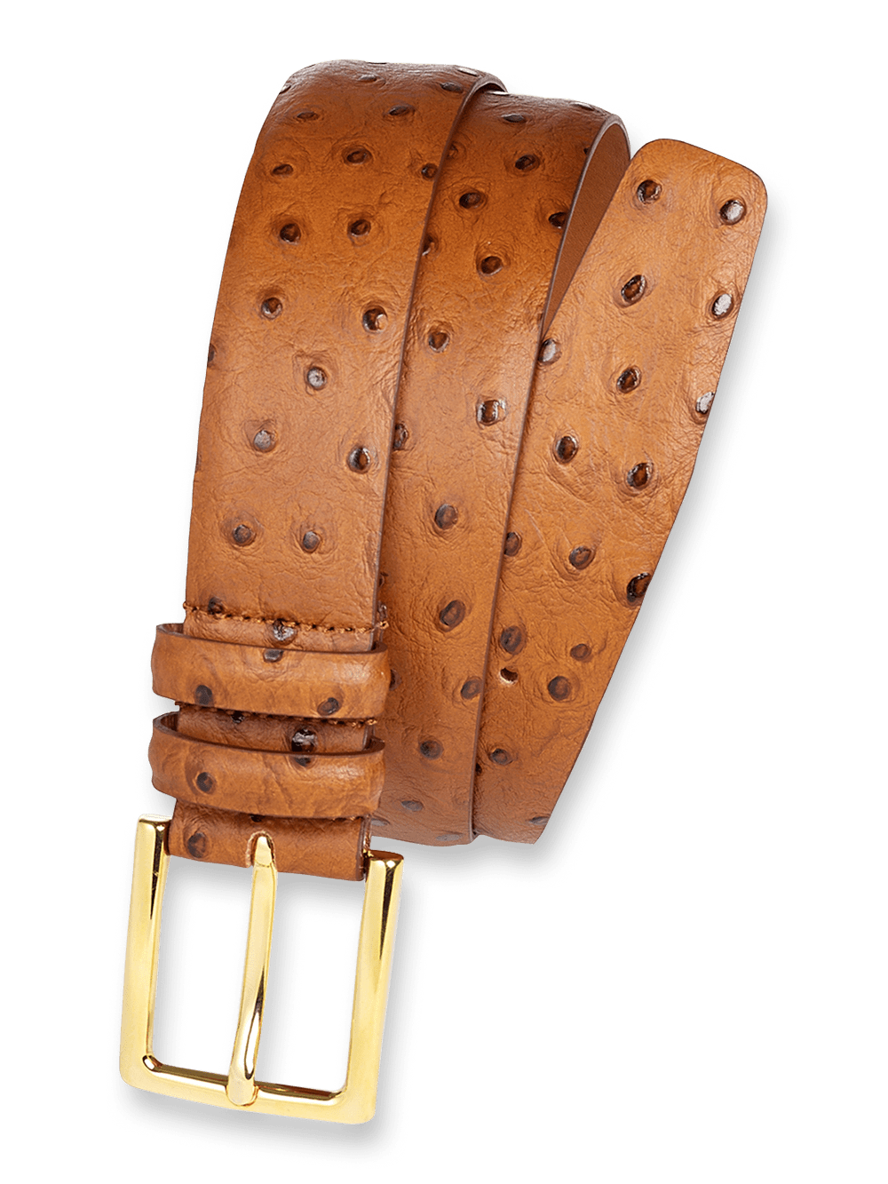 Product Image of Ostrich Embossed Belt-Tan