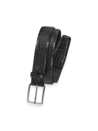 Crocodile Embossed with Changeable Buckle Belt - Black