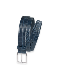 Crocodile Embossed with Changeable Buckle Belt - Blue