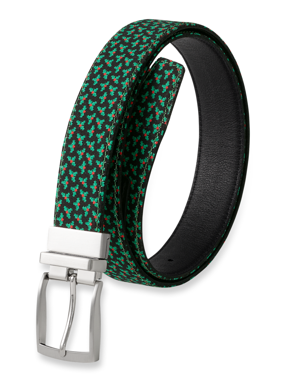 Holly Motif Reversible Belt