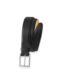Leather Belt with Changeable Buckle - Black