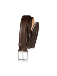 Leather Belt with Changeable Buckle - Brown