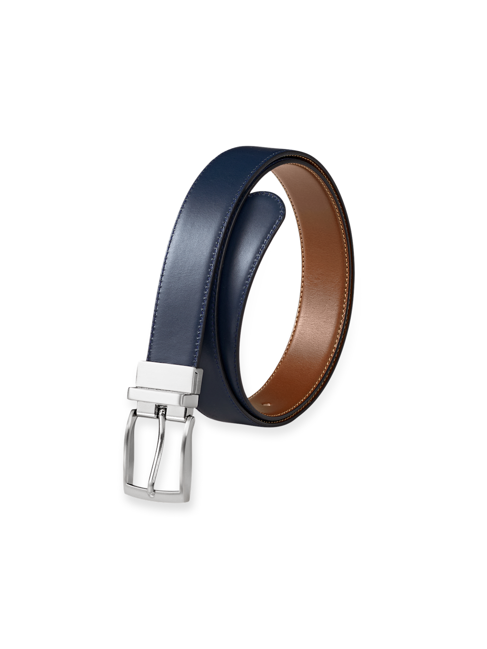 Wayne Reversible Belt - Navy/tan  Paul Fredrick