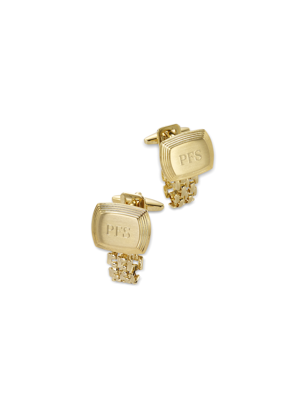 Product Image of Chain Wrap Engravable Cufflinks-Gold