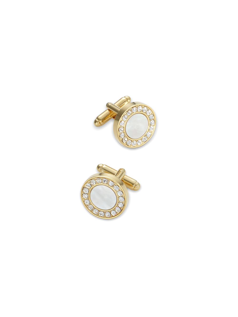 Product Image of Mother Of Pearl & Crystal Cufflinks-Gold