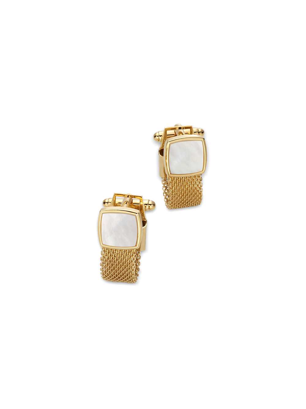 Product Image of Mother Of Pearl Mesh Wrap Cufflinks-Gold