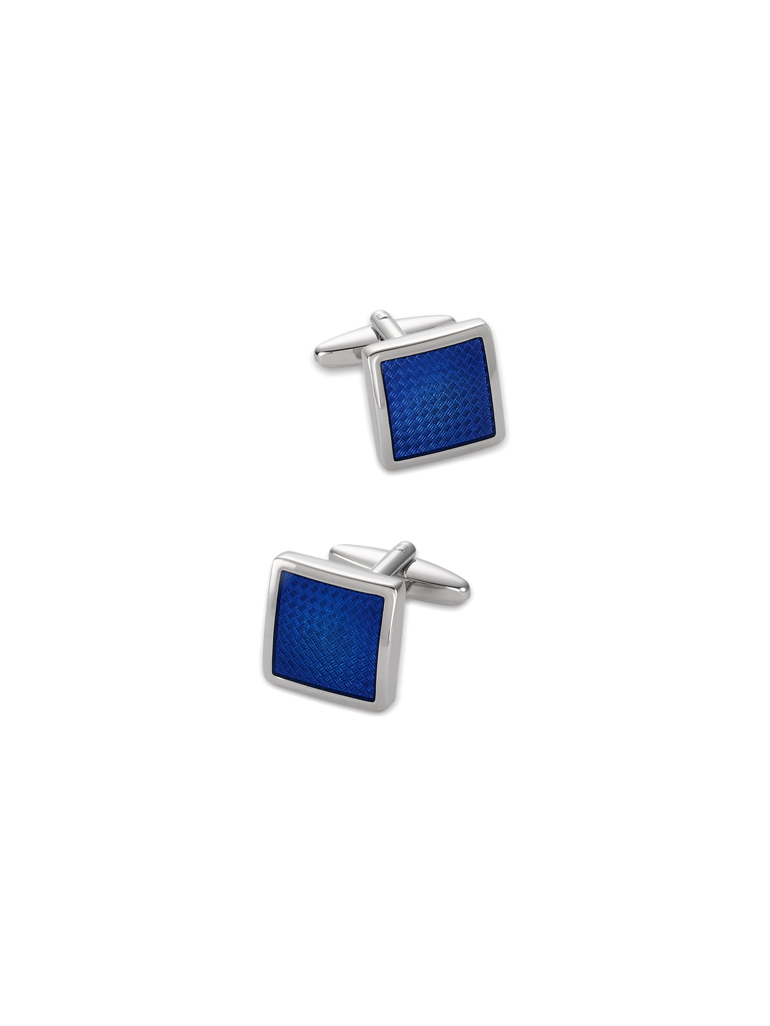 Enamel Square Cufflink - Blue