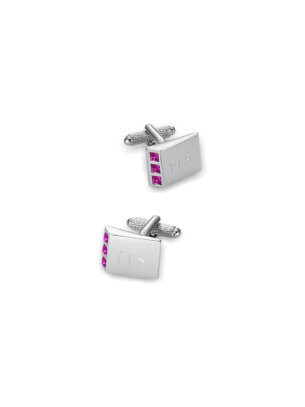 Product Image of Crystal Side Engravable Cufflinks-Purple