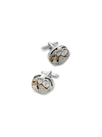 Oval Watch Movement Cufflinks - Silver/gold