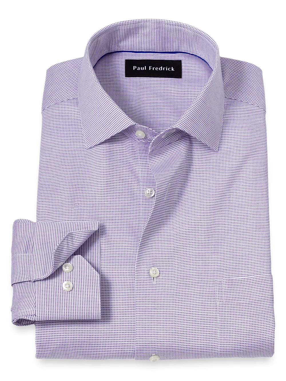 Comfort Stretch Non-Iron Solid Dress Shirt - Purple Paul Fredrick Comfort Stretch Non-Iron Solid Dress Shirt - Purple Paul Fredrick