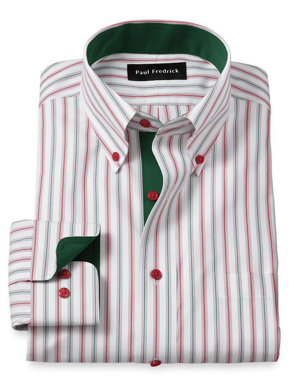 Green and white striped dress shirt shop