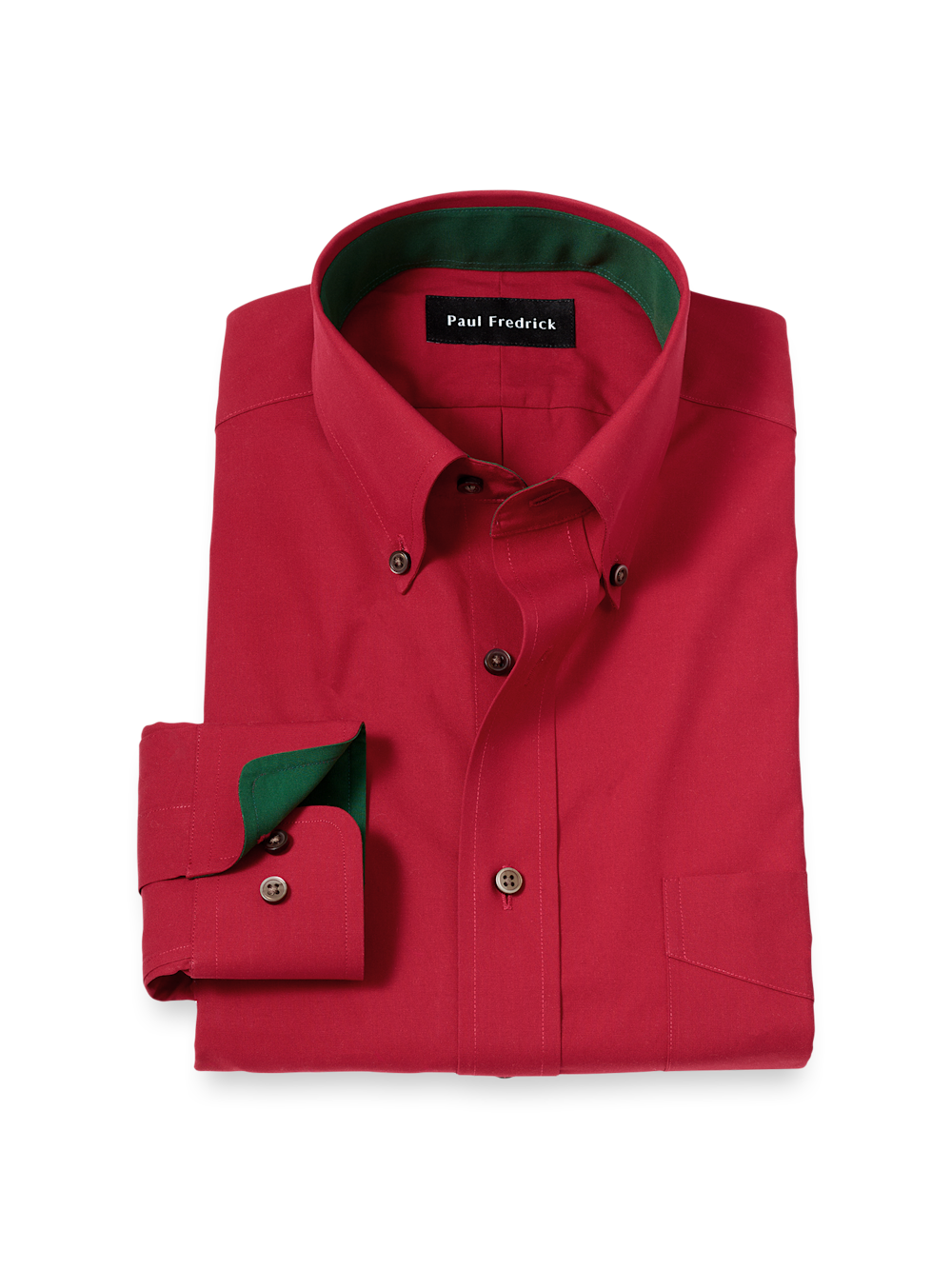 Non-Iron Cotton Solid Dress Shirt With Contrast Trim