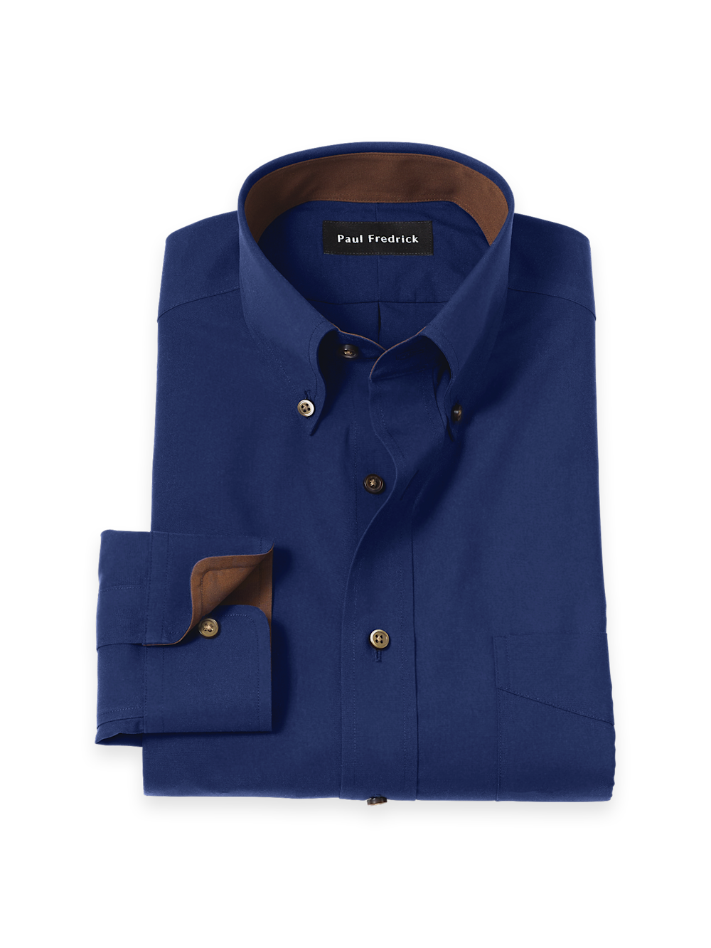 C/f Non-iron Cotton Solid Button Down Collar Button Cuff