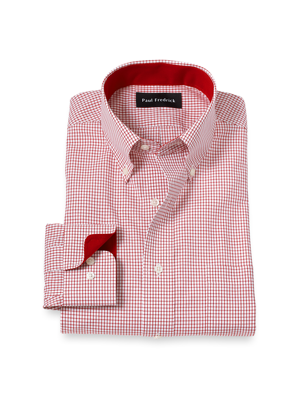 open lace back dress Men's Red Plaid Dress Shirt Set with Tie and Handkerchief 17½ 36/37 / Red main image 1