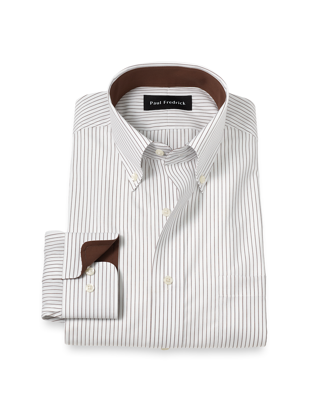 brown stripe dress shirt Non-Iron Cotton With Contrast Trim Cos