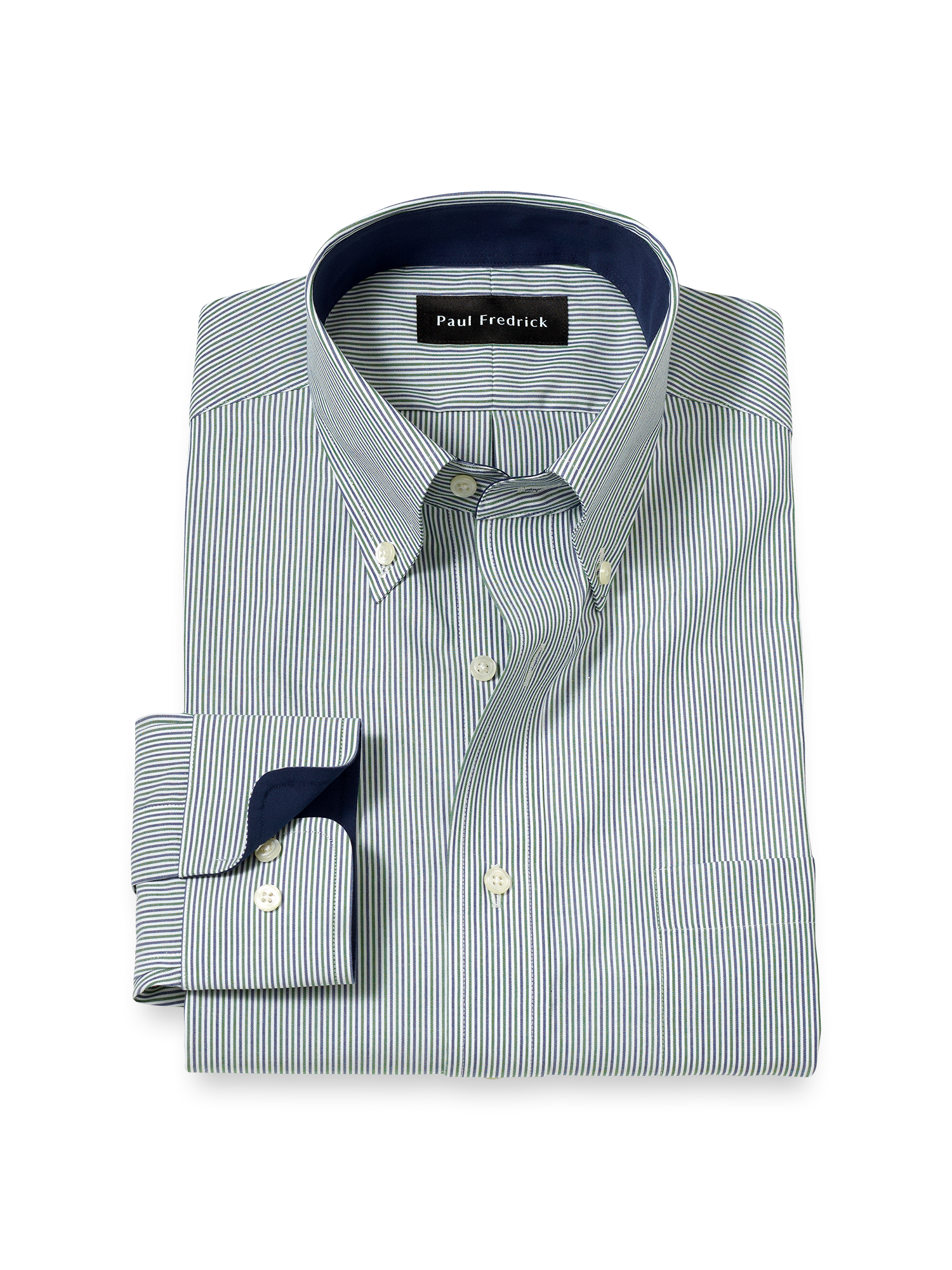 gray striped dress shirt Non-Iron Cotton Stripe Dress Shirt With Contrast Trim
