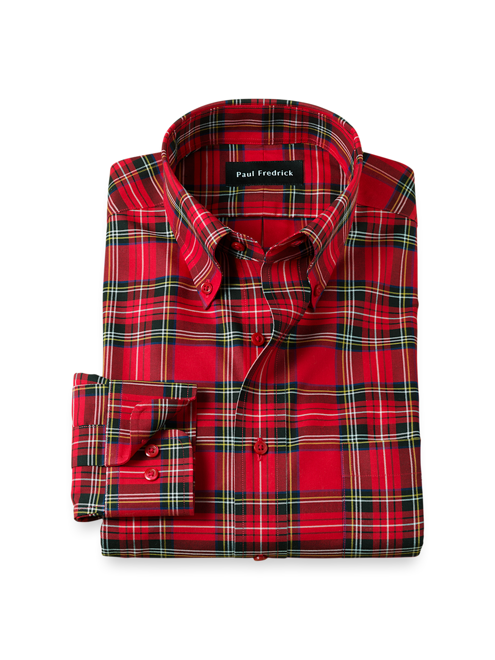 Comfort Stretch Non-Iron Plaid Dress Shirt - Red Slim Fit / 17 / 33 Comfort Stretch Non-Iron Plaid Dress Shirt - Red Slim Fit / 17 / 33