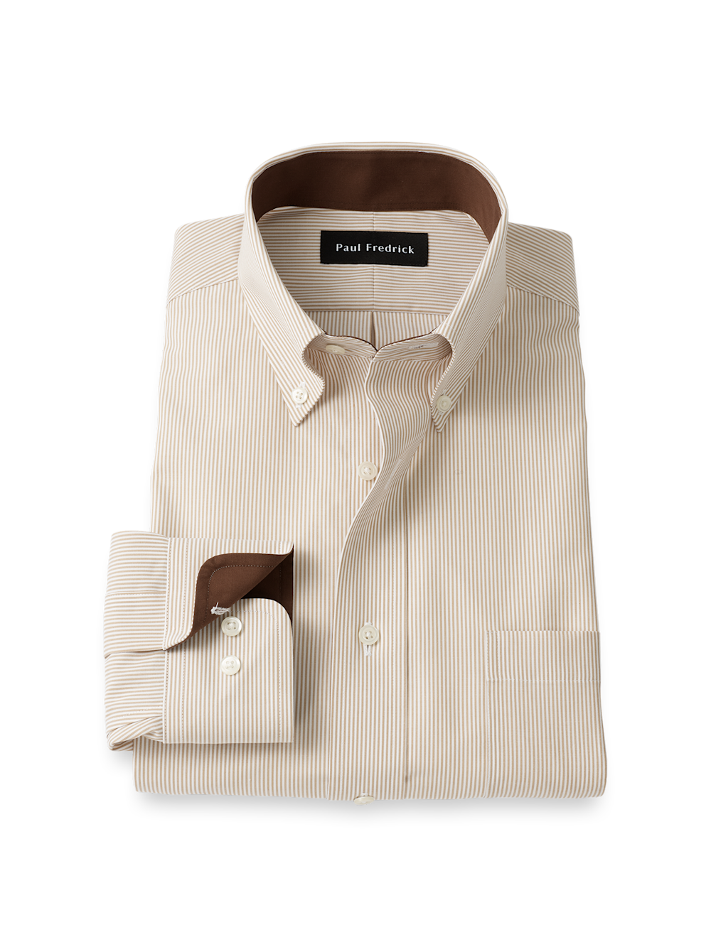 beige dress shirts Non-Iron Cotton Stripe Shirt With Contrast Trim 100s two Winter Wedding Dress Rhapsody Long Sleeve Knit Size:A/B